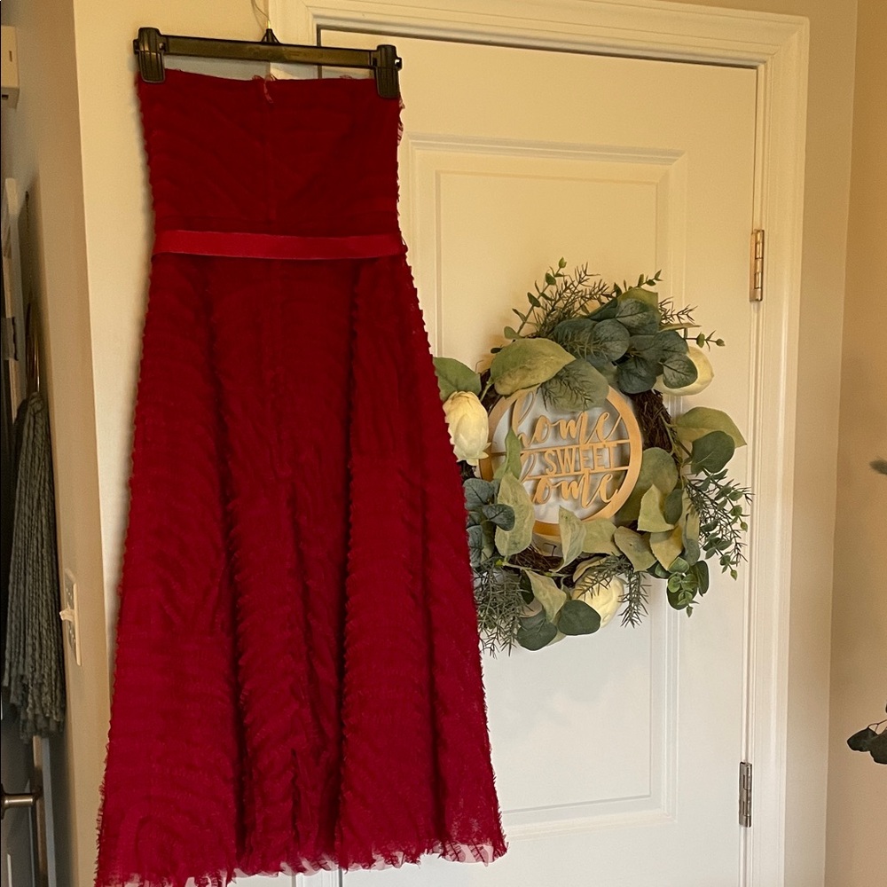 🧚‍♀️ BCBGMaxAzria Strapless Red Burgundy Dress - Picture 5 of 9